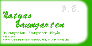 matyas baumgarten business card